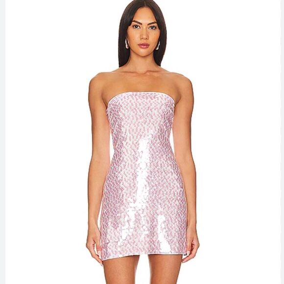 NWT Susana Monaco Dot Sequin Tube Dress Ballet Slipper Revolve XL - Picture 1 of 12